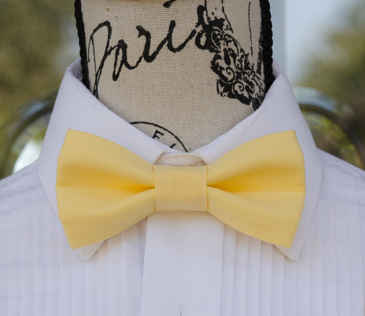 White shirt clearance yellow bow tie